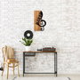 Wallity Musical 1 Escultura de pared de Madera y Metal Nogal y Negro